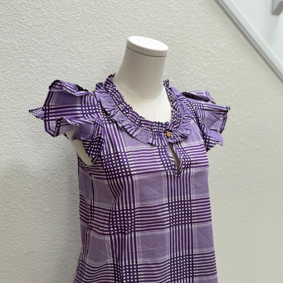 NWT Designer Never a Wallflower Rachel Dress Purple Cotton Plaid Size XS - Picture 4 of 10